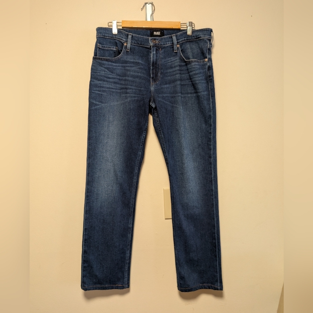 PAIGE Federal Slim Straight Jeans Men’s 34x30 Blue Stretch Denim